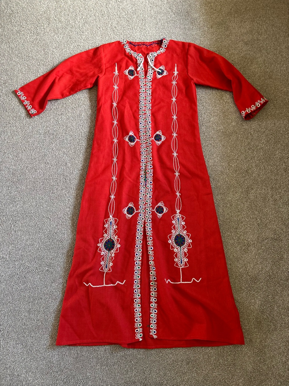 Orange Embroidered Women's Maxi Dress